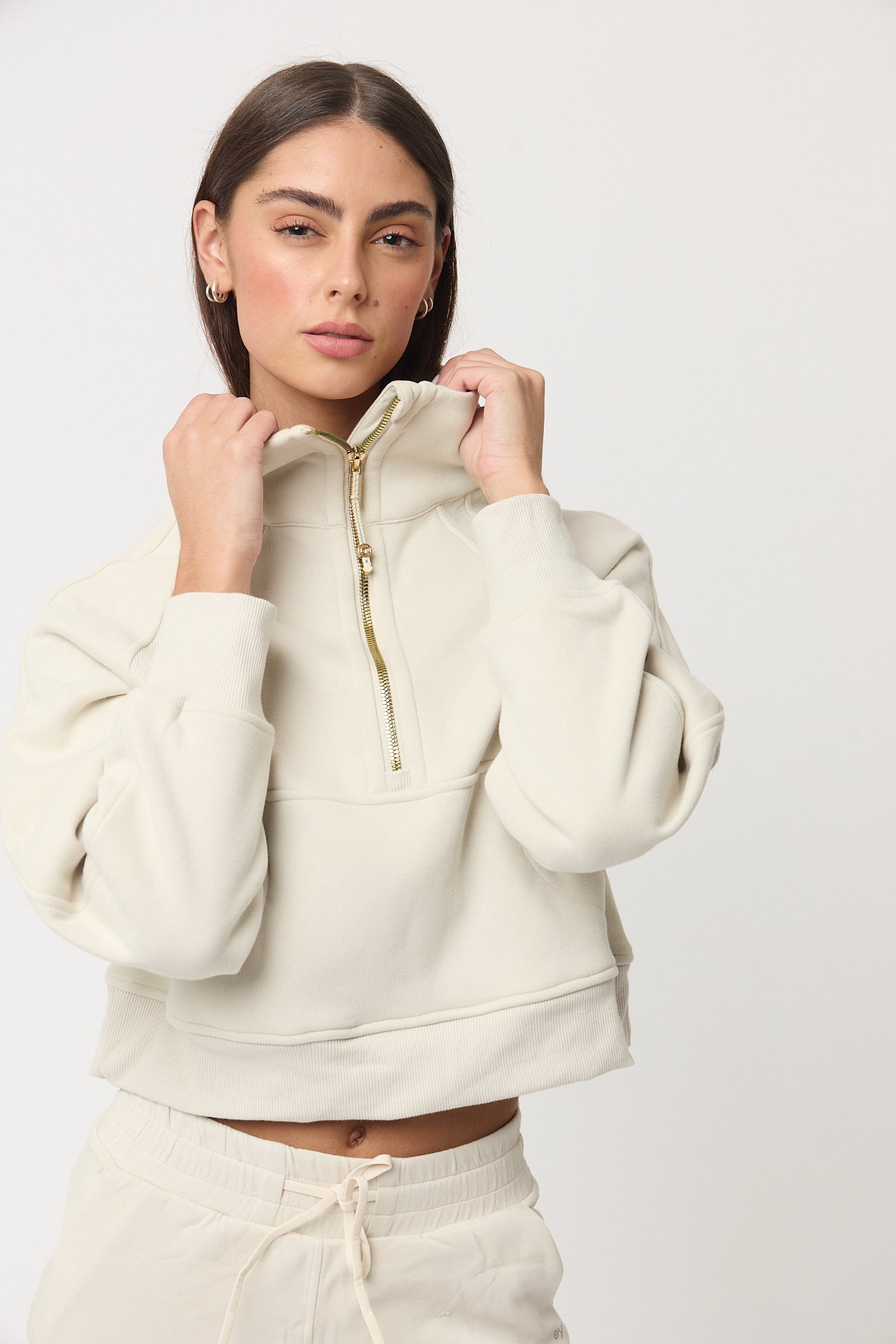 Define Half-Zip White Jacket