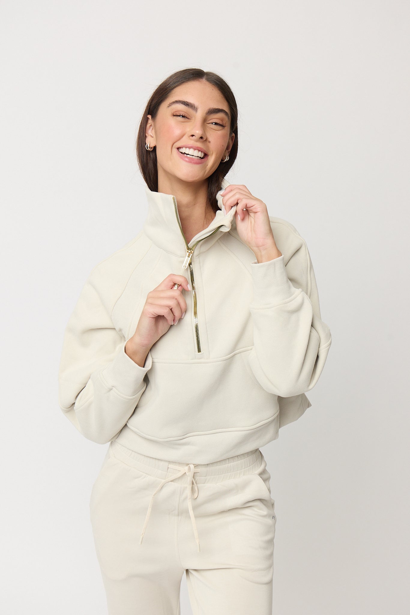 Define Half-Zip White Jacket