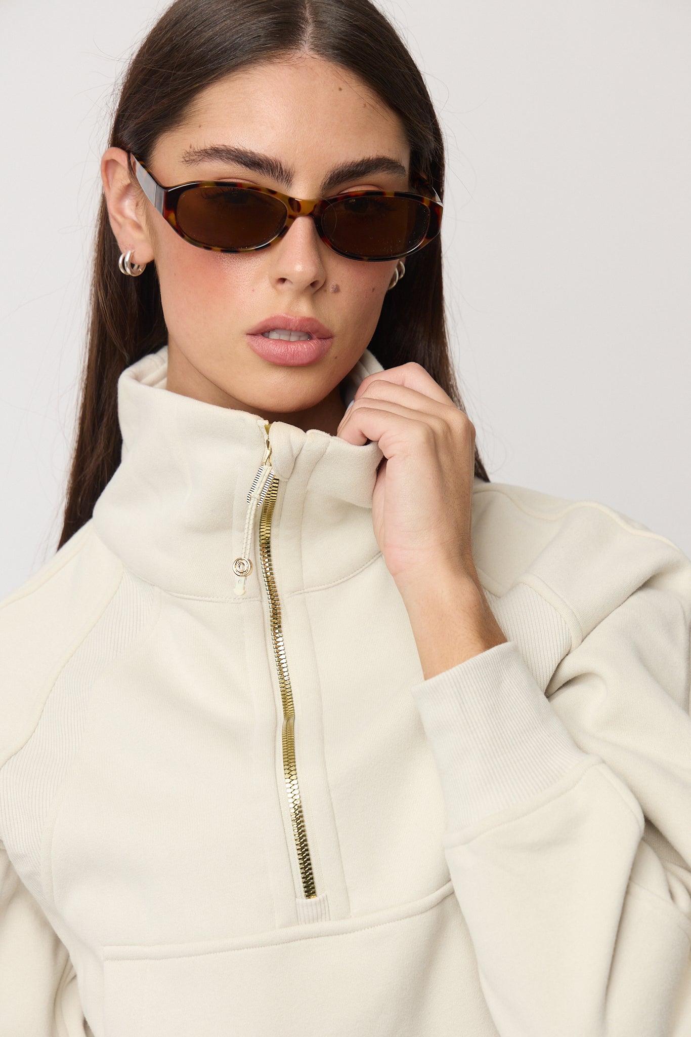 Define Half-Zip White Jacket